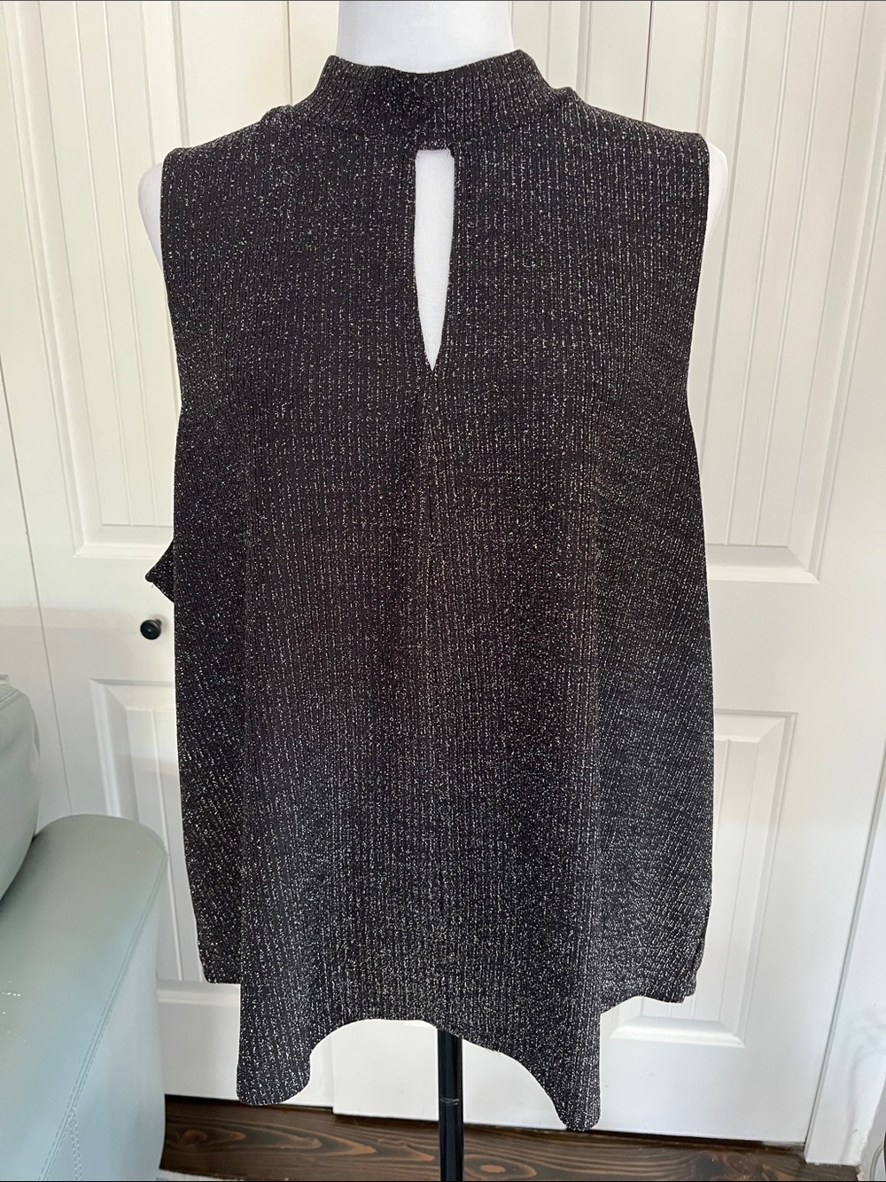 Reitmans Rick & Shine, Black Sparkle Knit Tank Top, Size 3X